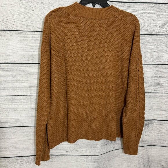 Pink Rose Cozy Cable Knit Sweater With Textured Pattern & Ribbed Trim Size XL - Picture 4 of 4